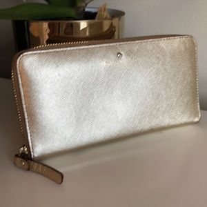 Kate Spade gold continental wallet